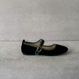 Blow Lensi Velvet Mary Jane Flats Shoes BLWF 0014