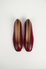 BLOW MINNIK 0032 Orve Croco Ballet Flat Shoes Wanita Premium Slip On Sepatu Kerja & Kuliah Warna Hitam, Ivory & Burgundy Size 36-41