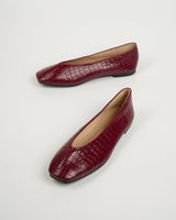 BLOW MINNIK 0032 Orve Croco Ballet Flat Shoes Wanita Premium Slip On Sepatu Kerja & Kuliah Warna Hitam, Ivory & Burgundy Size 36-41