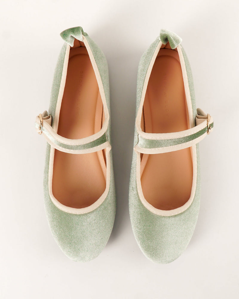 Blow Lensi Velvet Mary Jane Flats Shoes BLWF 0014