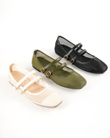 Blow Uma Mesh Mary Jane Flats Shoes MINNIK 0015