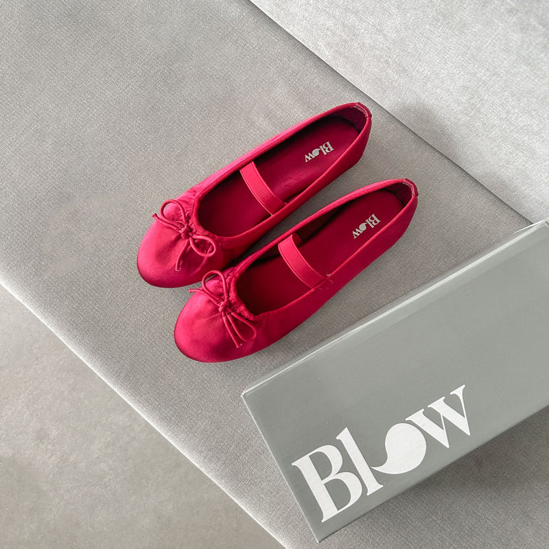 Blow Selia Satin Ballerina Flats Shoes BLWF 0019