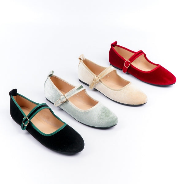 Blow Lensi Velvet Mary Jane Flats Shoes BLWF 0014