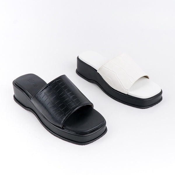 Blow BLANIT 0005 Yuki Sandal Slide Croco Platform Wanita